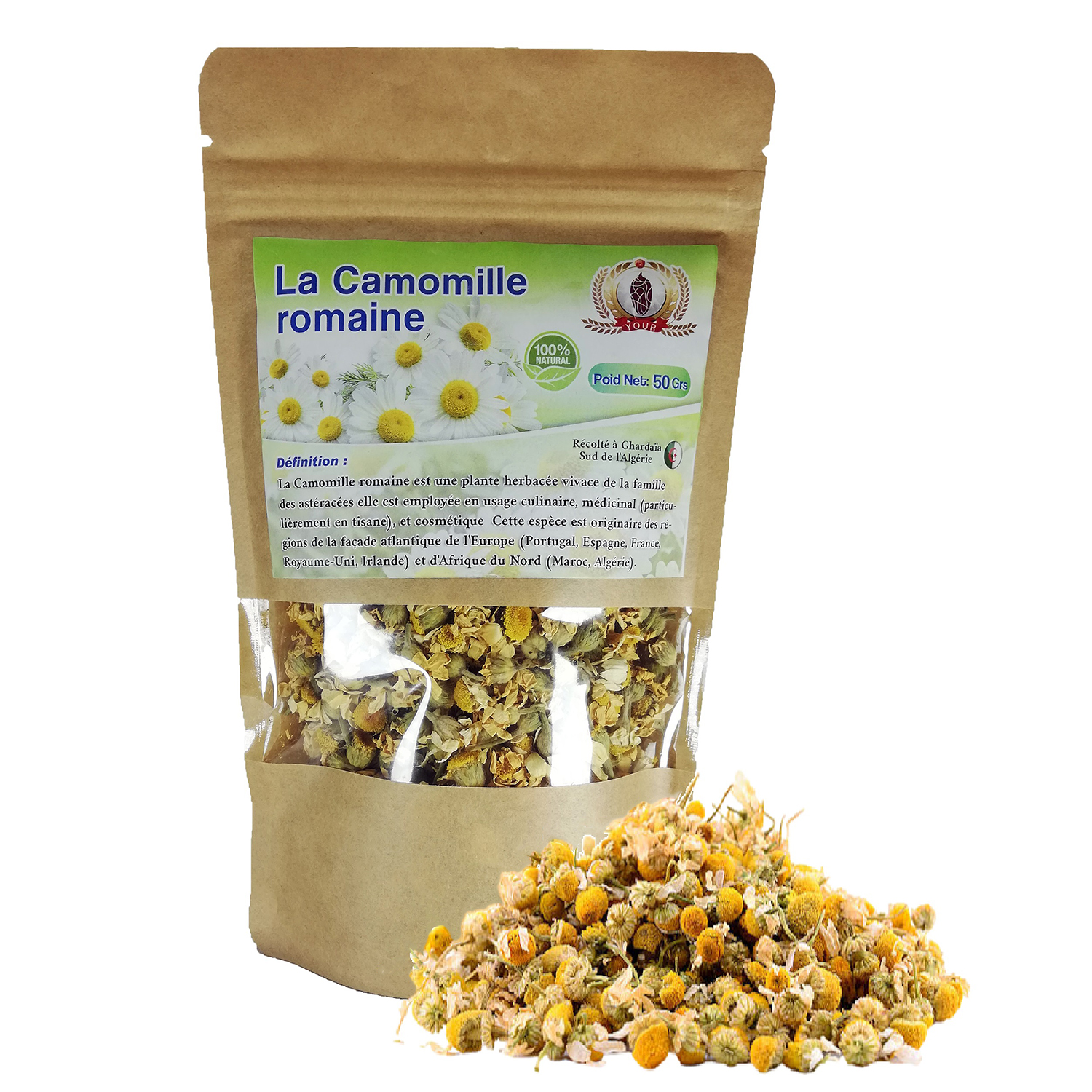 Plante Camomille Romaine Récolté au Sud de l'Algérie - Sèche Sac 50 Gr