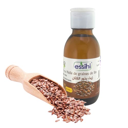 Huile de Graines de Lin Pressée à Froid Pure et 100% naturel Sans Additifs 100ml