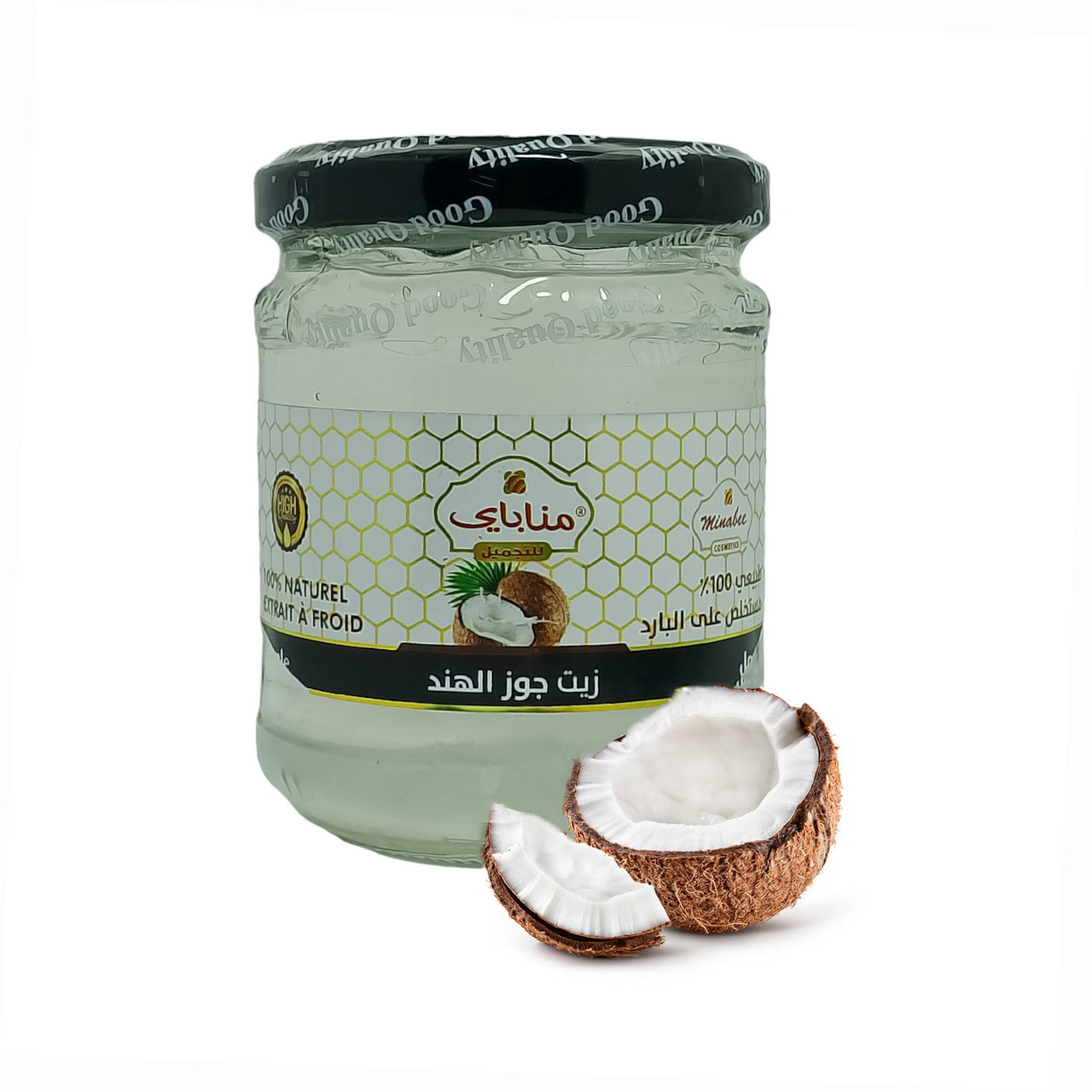 Huile de Noix de Coco Pressée à Froid Pure et 100% naturel Sans Additifs 200ml