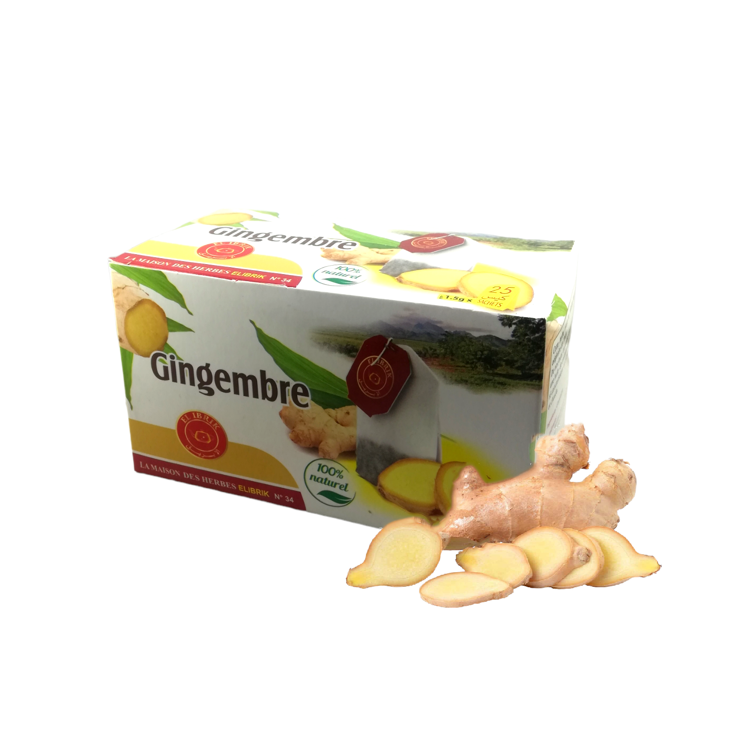 Tisane Gingembre en Sachet d’Infusions 25 Sachets de 1.5g