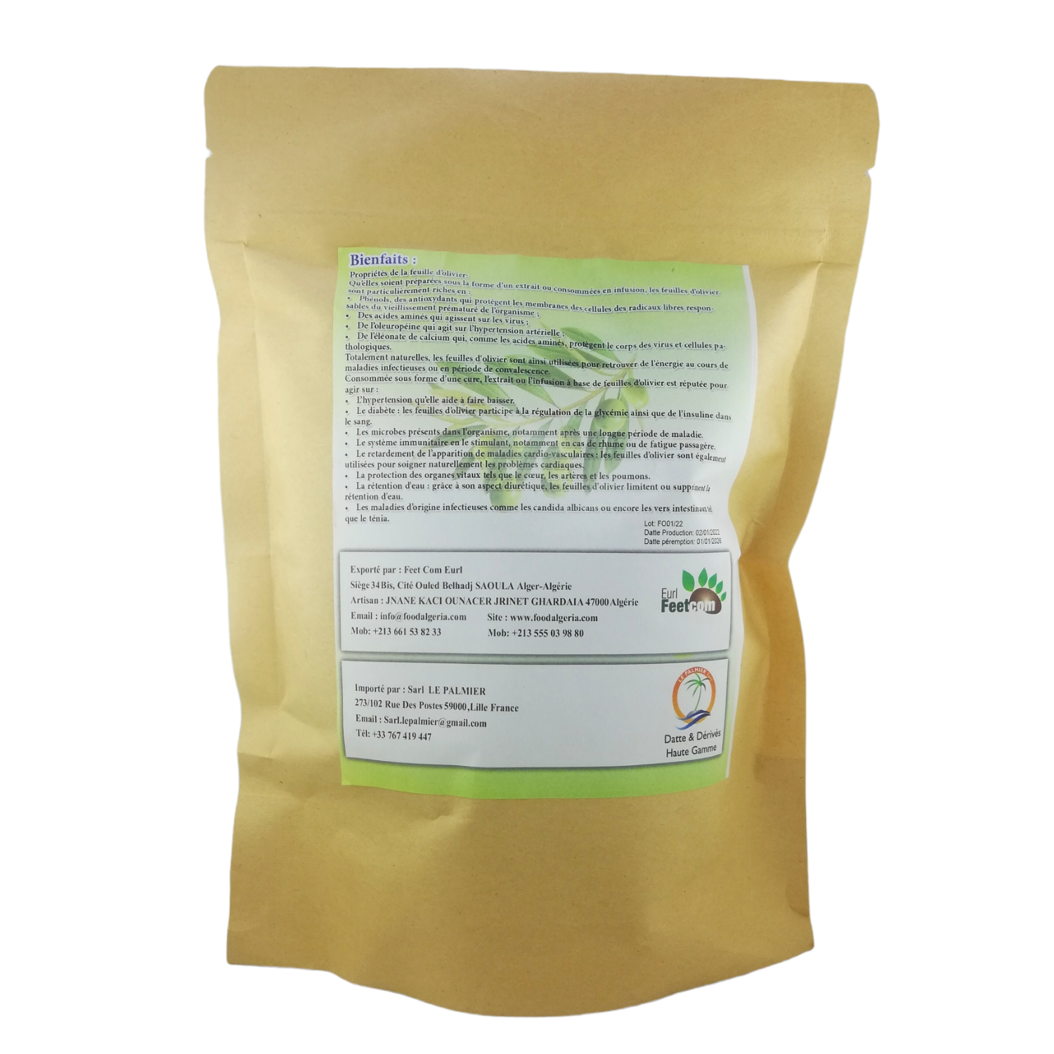 Plante Feuilles d'Olivier Récolté au Sud de l'Algérie - Sèche Sac 50 Gr – Image 3