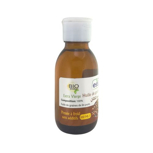 Huile de Graines de Lin Pressée à Froid Pure et 100% naturel Sans Additifs 100ml – Image 3