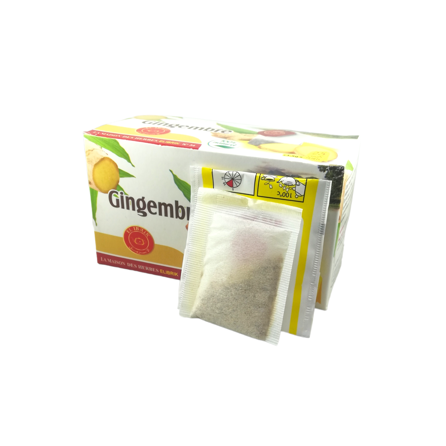 Tisane Gingembre en Sachet d’Infusions 25 Sachets de 1.5g – Image 3