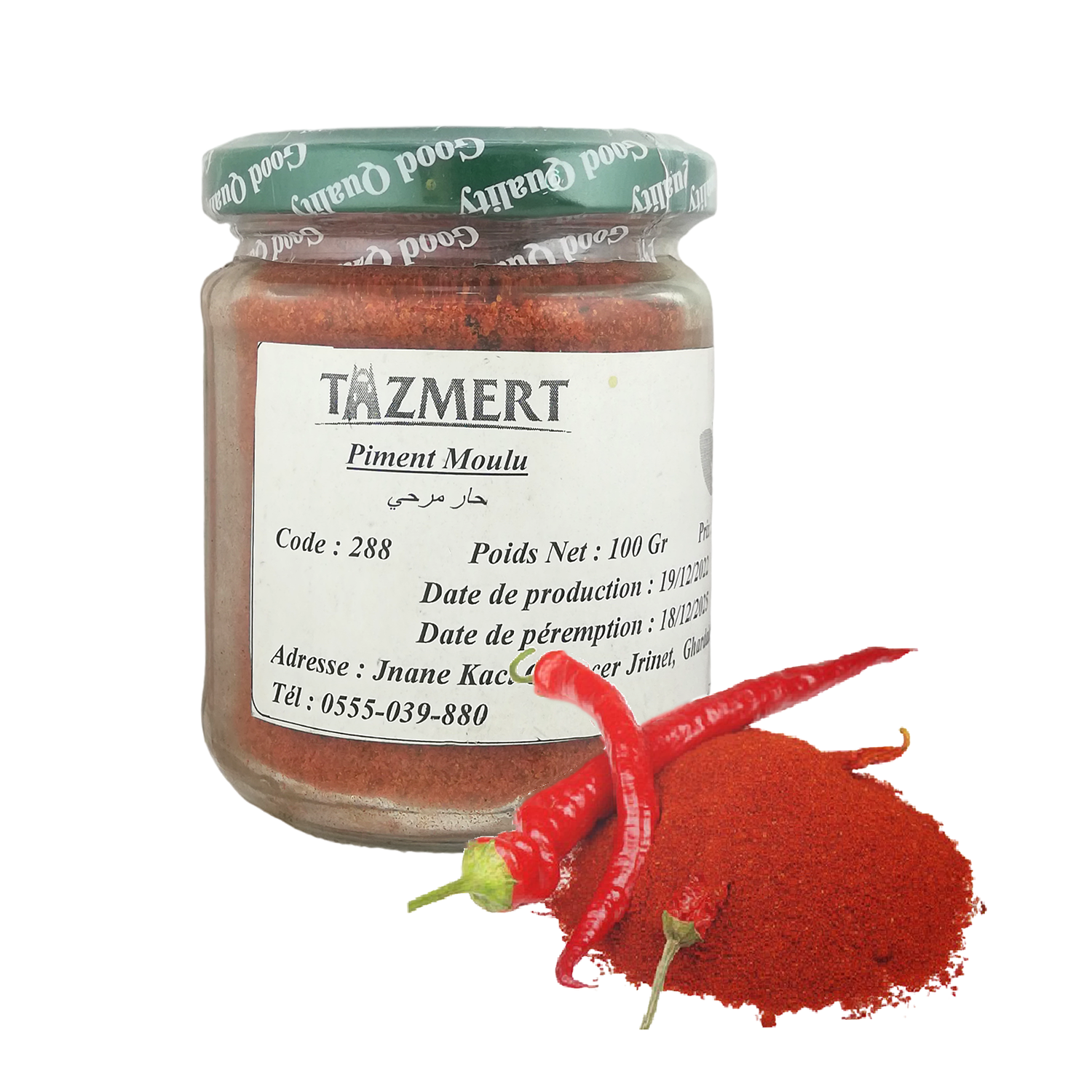 Piment moulu Fait Maison 100% Naturelle 100 Gr