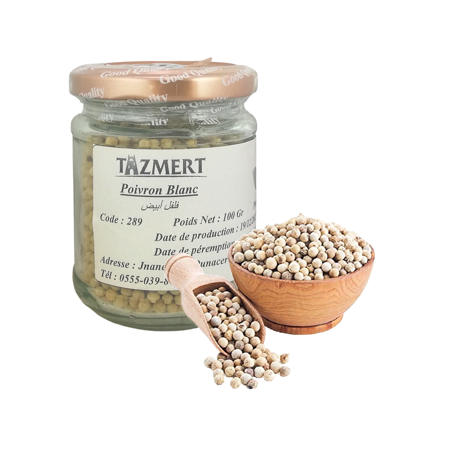 Poivre blanc Fait Maison 100% Naturelle 100 Gr