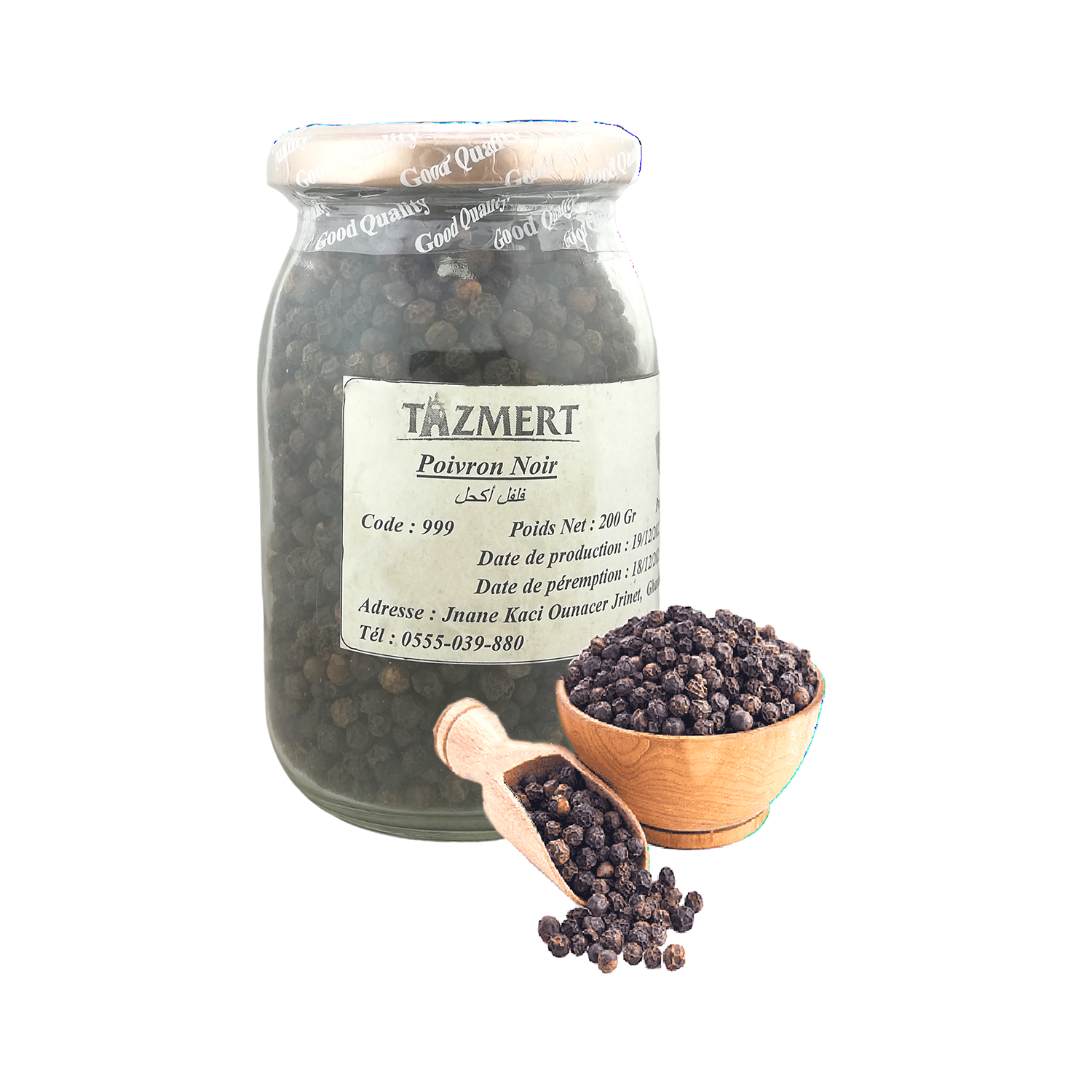 Poivre noire en vrac Fait Maison 100% Naturelle 200 gr