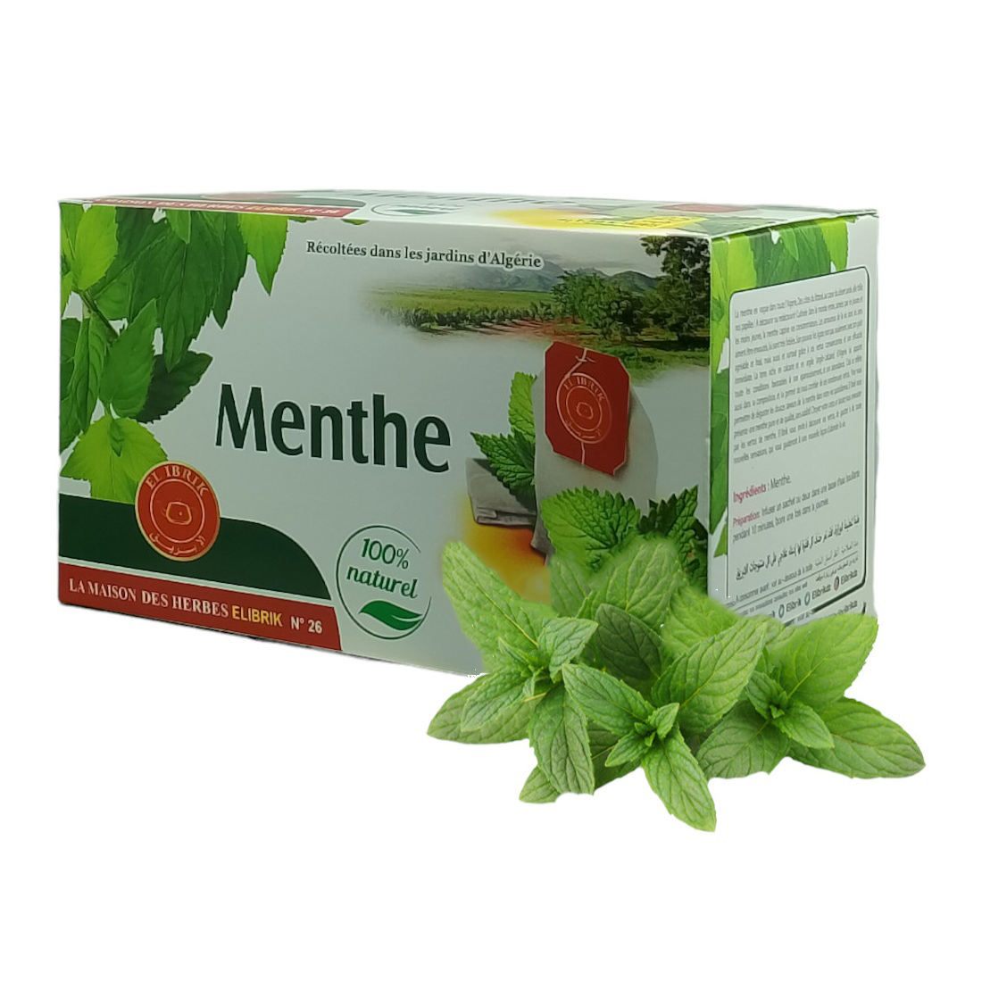 Tisane Menthe en Sachet d’Infusions 25 Sachets de 1.5g