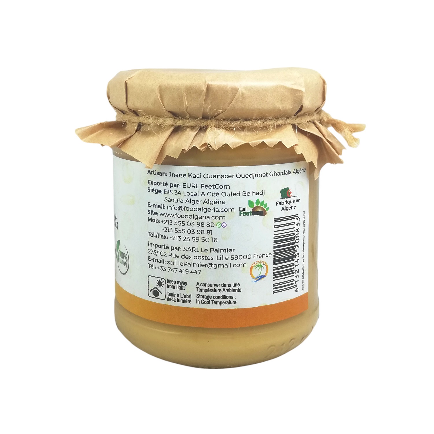 Beurre de Cacahuète Algérien - 100% Naturel, Sans Additifs - Pot de 200g – Image 3