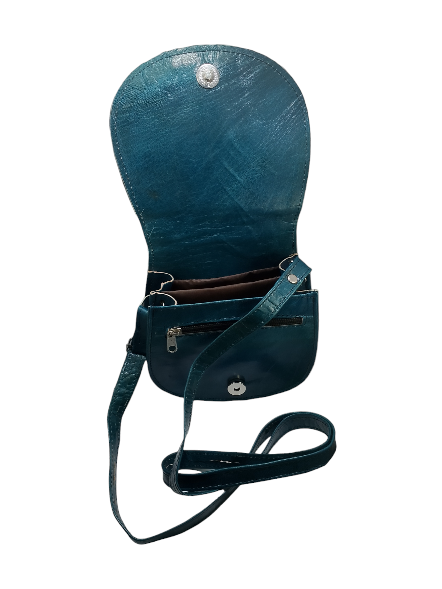 Sac épaule traditionnel fait main par des artisans de Tamanrasset 16*15.5*9.5 cm – Image 2