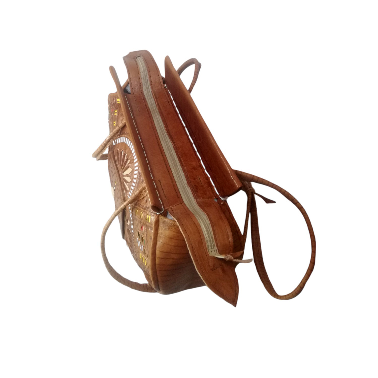 Sac Porté Épaule Traditionnel en Cuir de Fait Main – Image 2