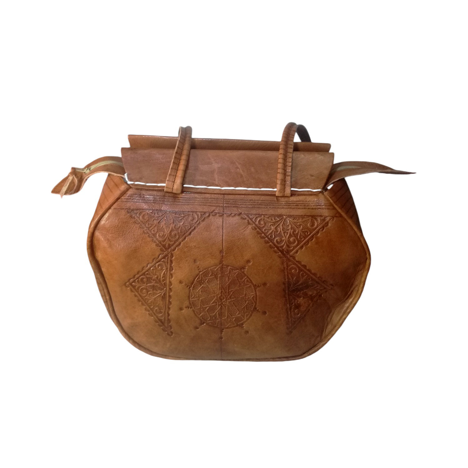 Sac Porté Épaule Traditionnel en Cuir de Fait Main – Image 3