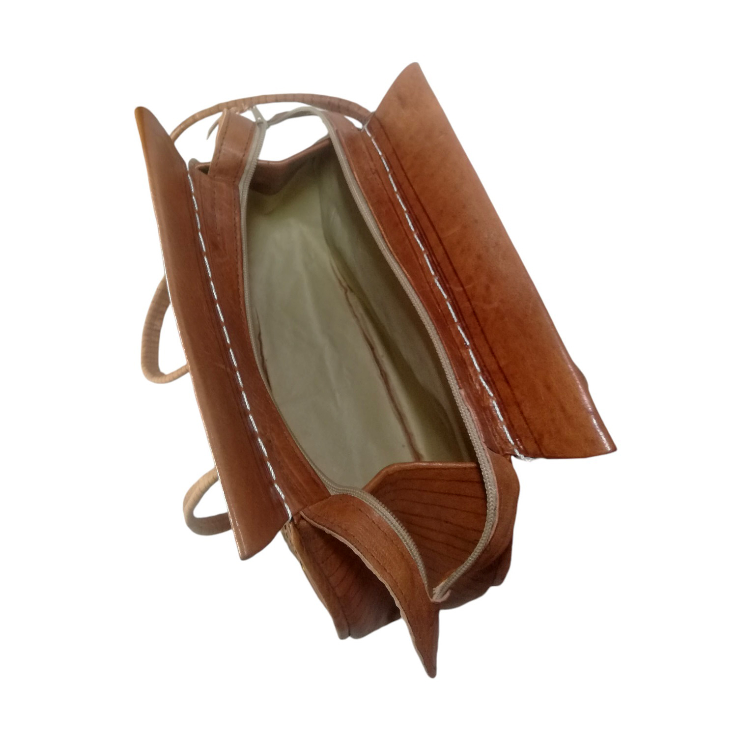 Sac Porté Épaule Traditionnel en Cuir de Fait Main – Image 4