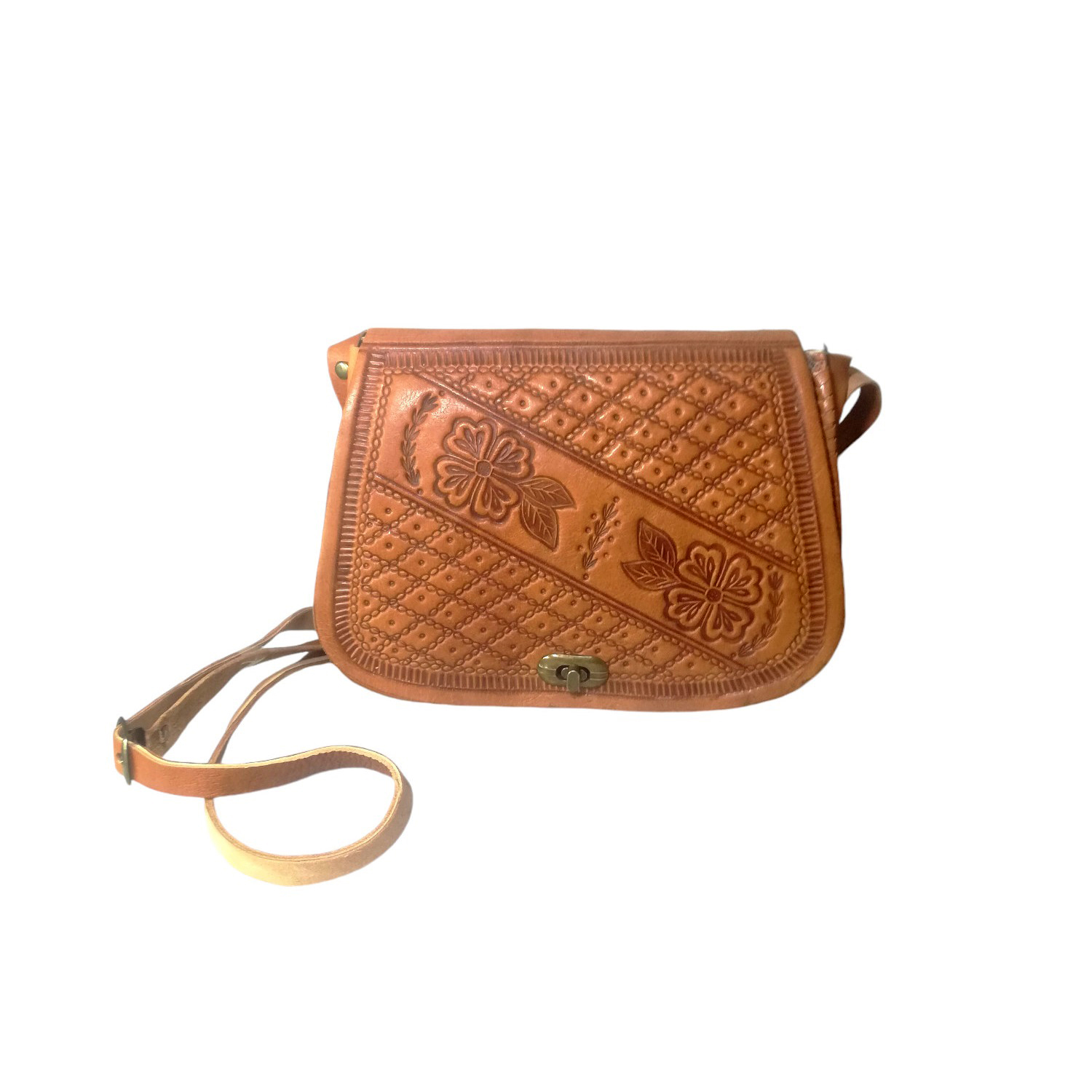 Sac Porté Épaule Traditionnel en Cuir de Fait Main
