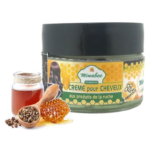 Crème pour Cheveux aux Produits de la Ruche (Cire d’abeille, Propolis) 60 gr