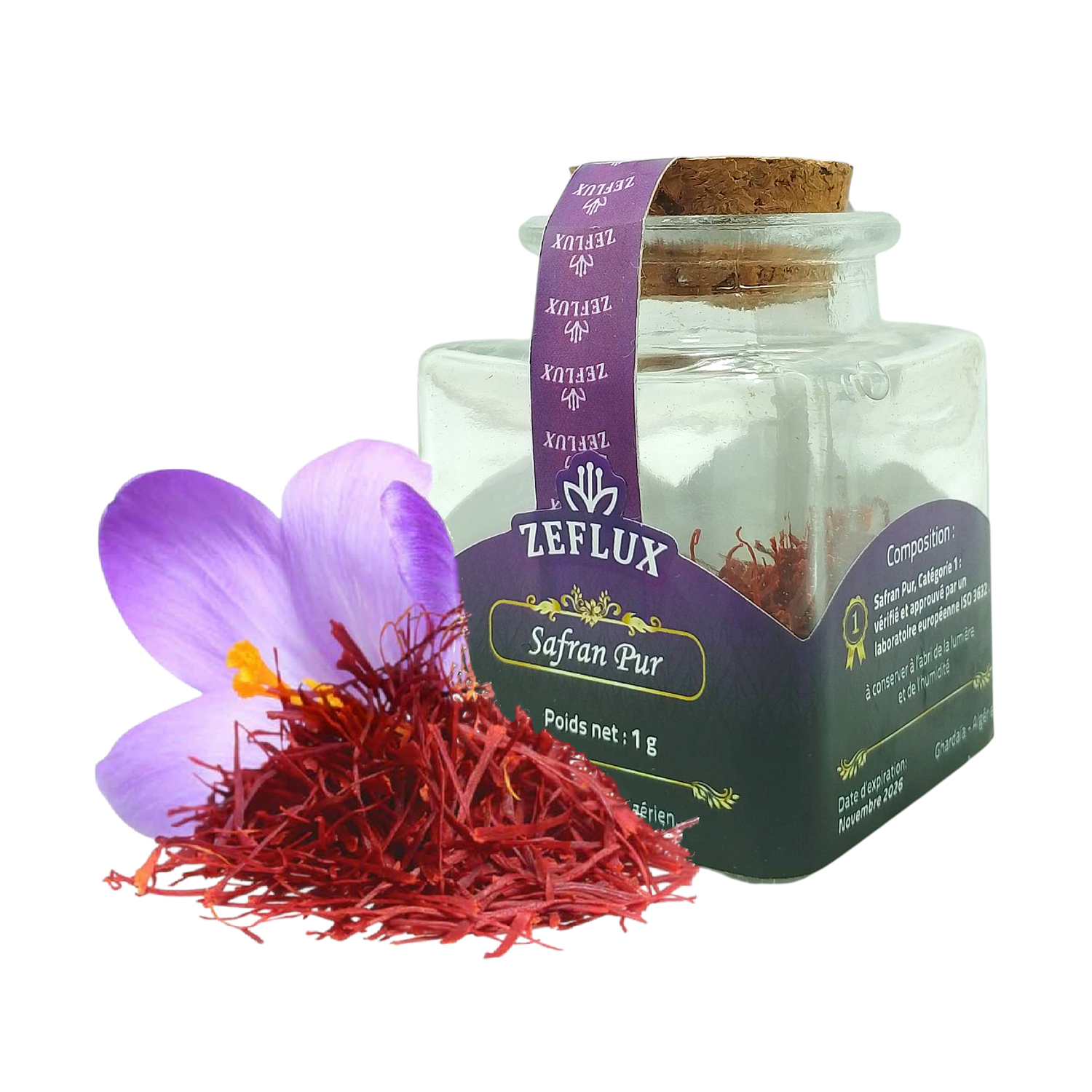 Premium Safran en Filaments (Pistils) Local & 100% naturel Certifié Grade (A) 1 Gr