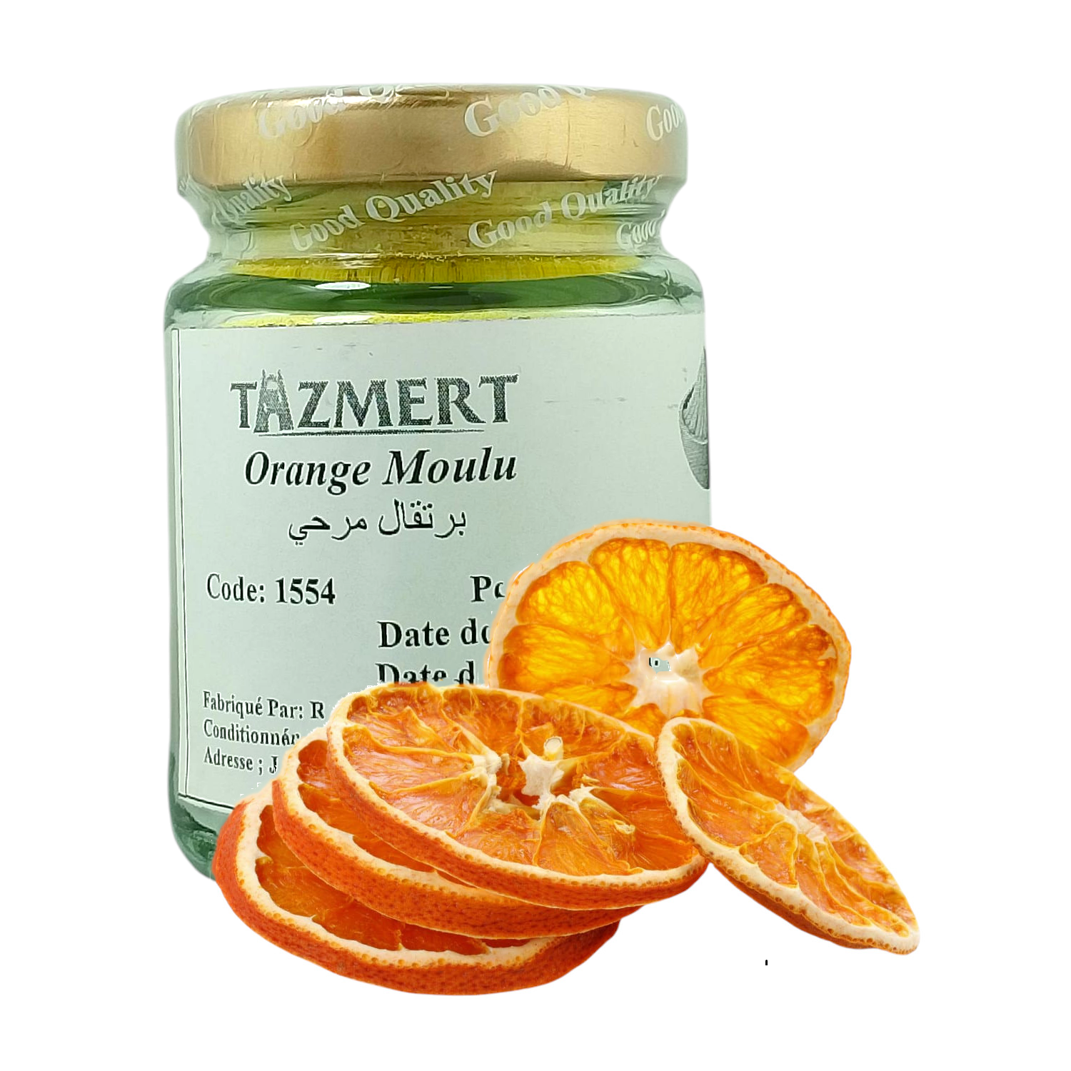 Poudre d’Orange séché naturelle et sans aucun additifs pot de 50 Gr